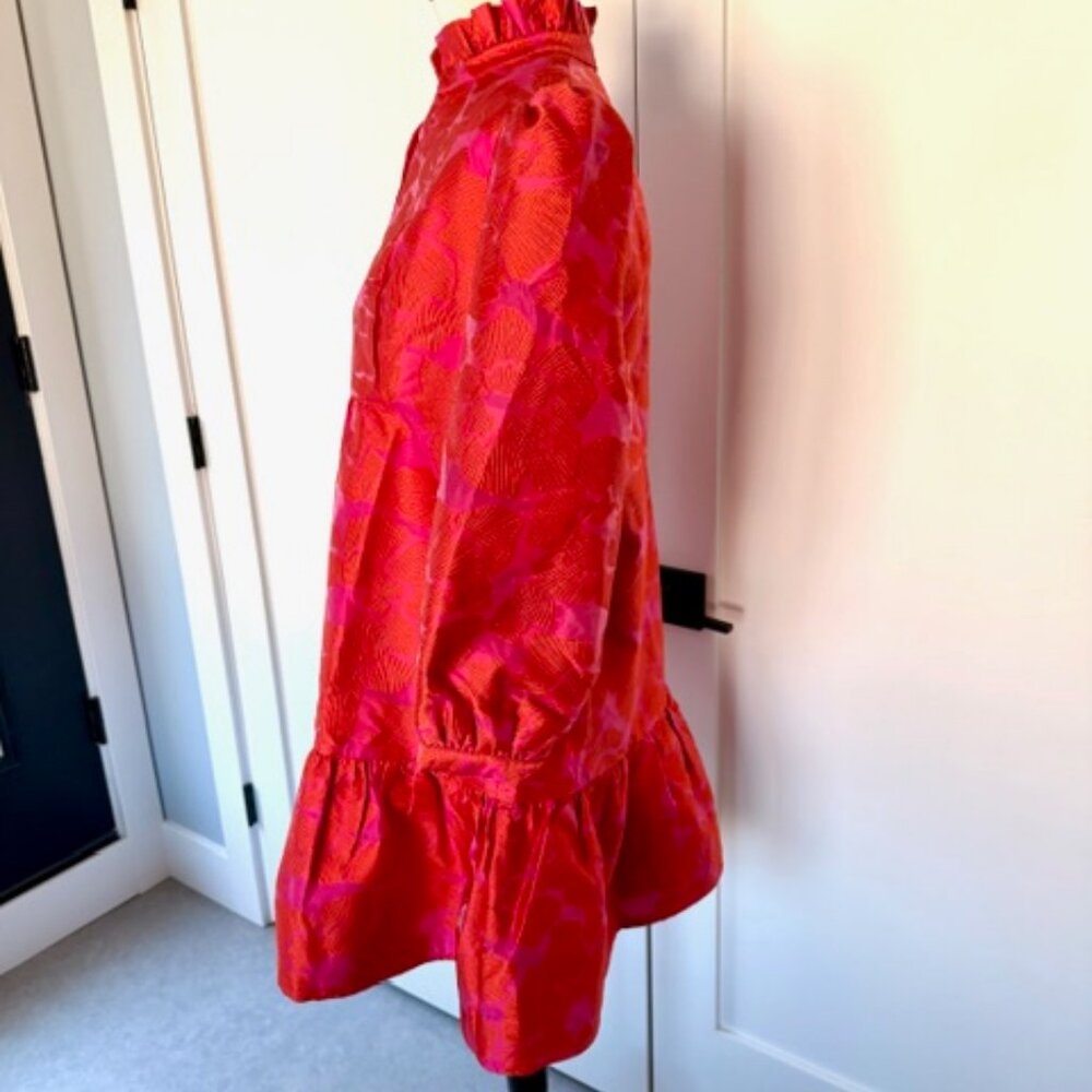 NWT Tuckernuck Red Pink Fil Coupe Palmerston Dress Size Large - Picture 2 of 6